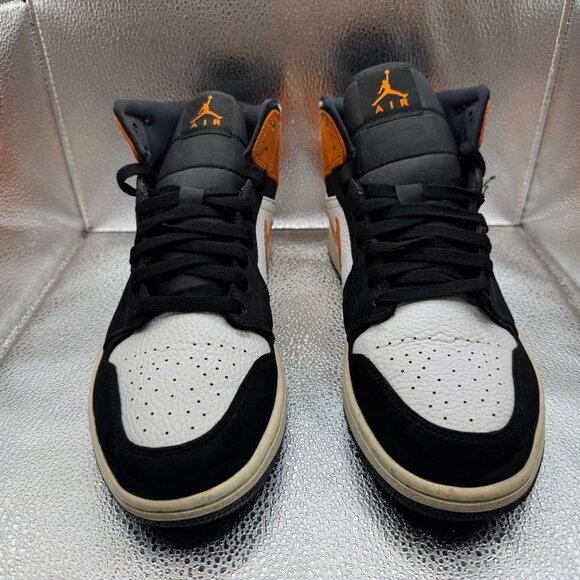 Size 10.5 - Jordan 1 Mid Shattered Backboard White-Starfish Sneaker 554724-058 - Picture 8 of 13